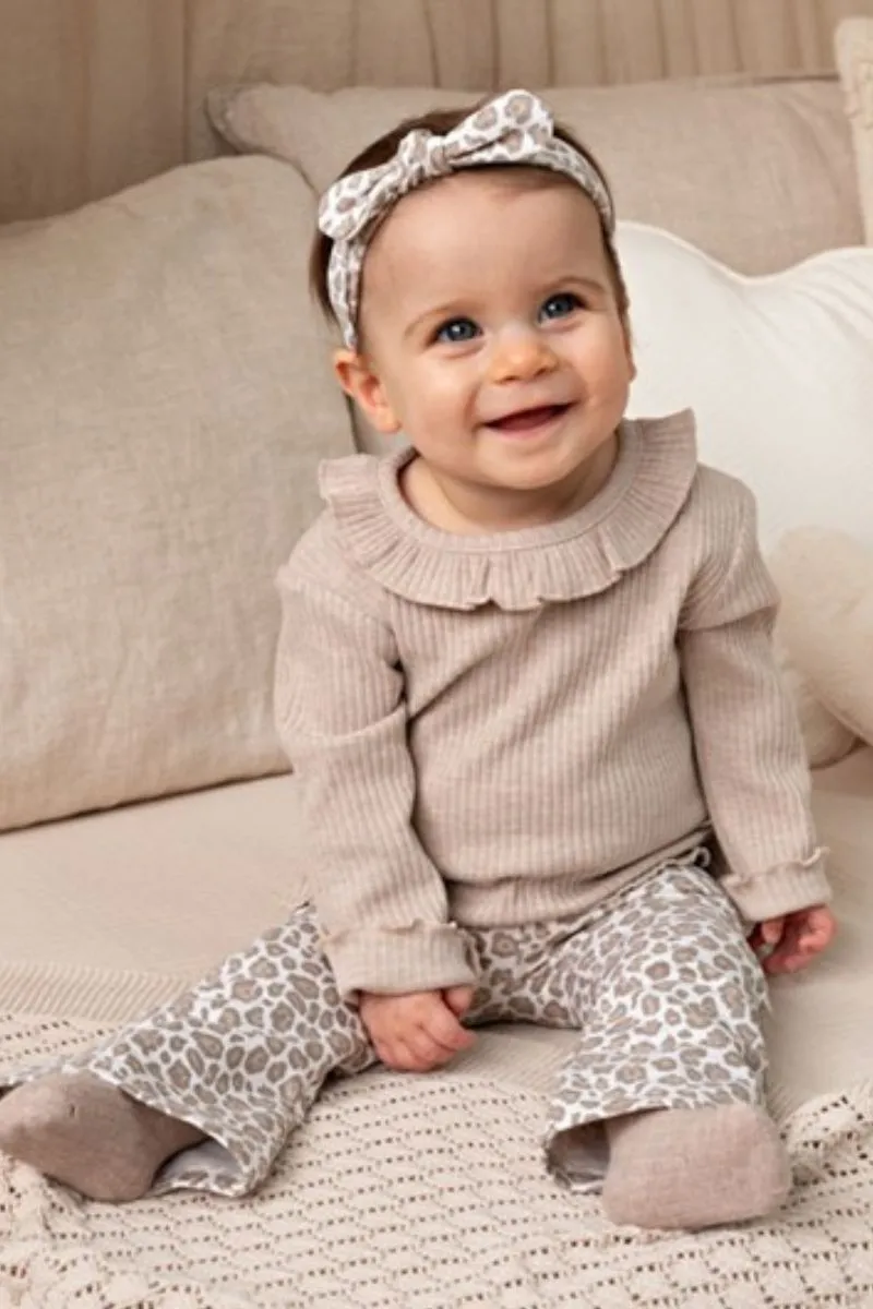 Feetje Flare Broek AOP Dress To Impress in offwhite melange